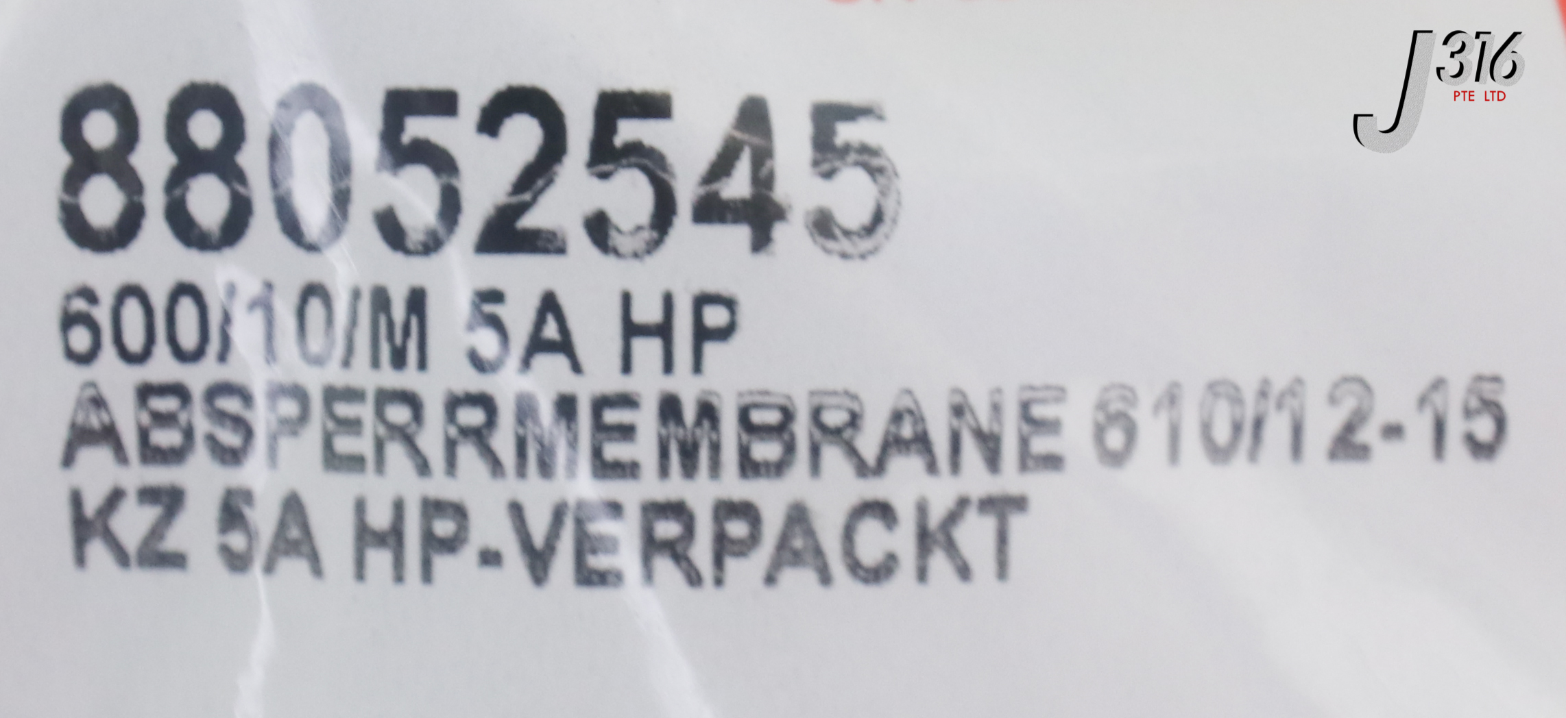 24483 GEMU 600/10/M 5A HP, DIAPHRAGM, 600010M5A, 2030900 (NEW